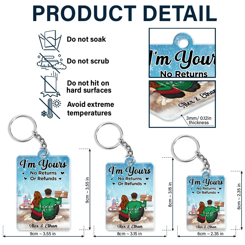 Christmas Version Couple Favorite Song I'm Yours No Returns QR Code - Personalized Acrylic Keychain - Image 6