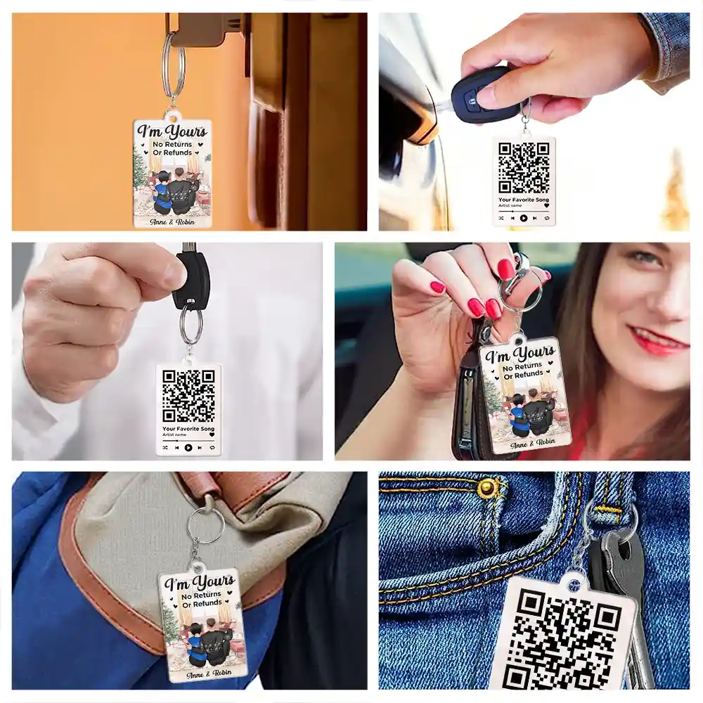 Christmas Version Couple Favorite Song I'm Yours No Returns QR Code - Personalized Acrylic Keychain - Image 7