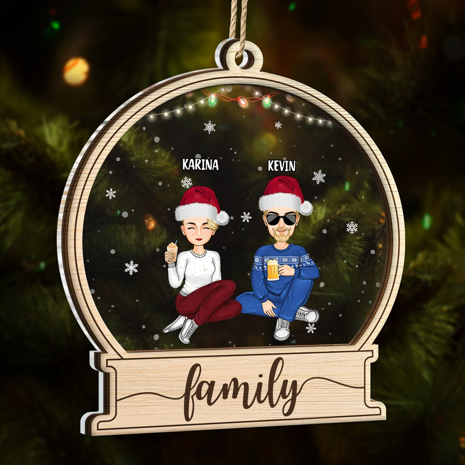 Christmas We Are Family - Gift For Family - Personalized 2-Layered Mix Ornament - Image 3