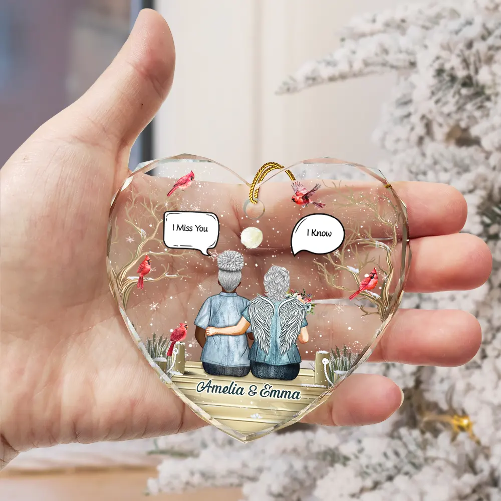 Christmas Will Never Be The Same Without You - Personalized Heart Shaped Glass Ornament - Image 3