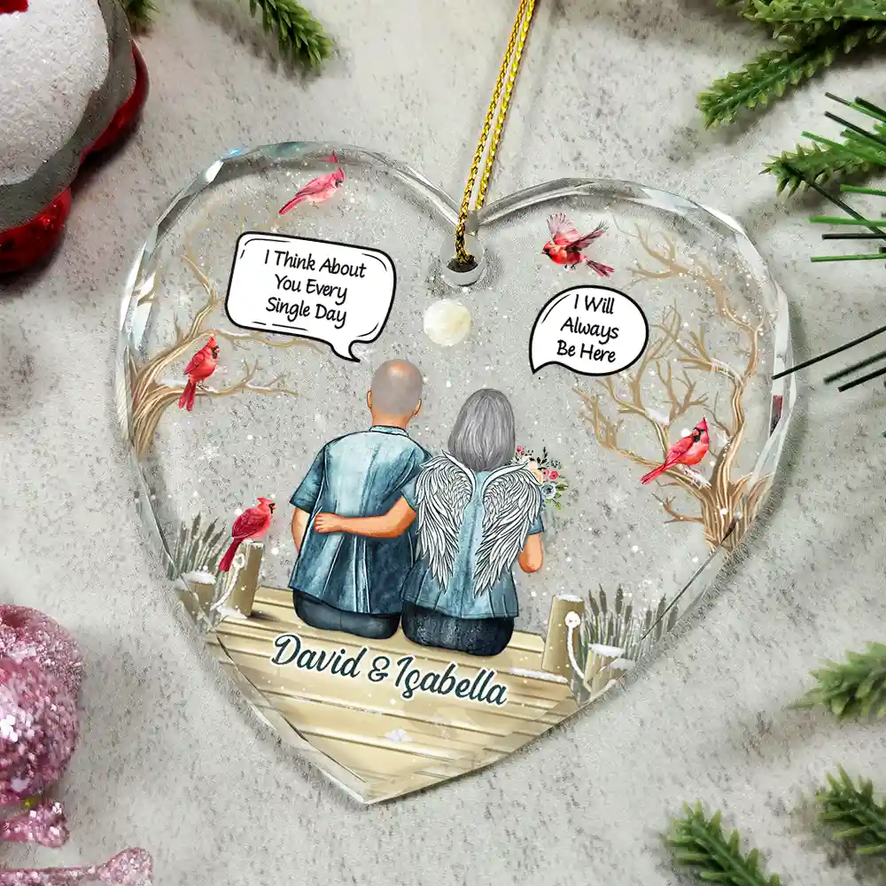 Christmas Will Never Be The Same Without You - Personalized Heart Shaped Glass Ornament - Image 4