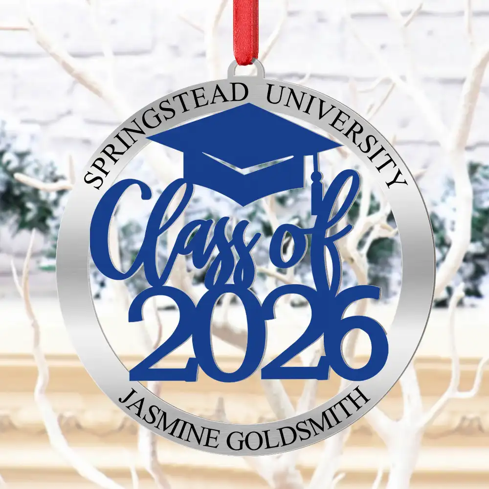 Class Of Graduation - Personalized Metal Ornament - Image 4