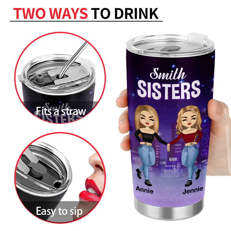 Classy A Bit Smart - Gift For Sisters, Siblings - Personalized Custom Tumbler - Image 4