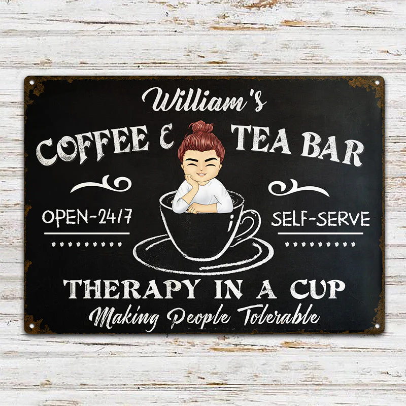Coffee & Tea Bar - Kitchen Decoration - Personalized Custom Classic Metal Signs - Image 2