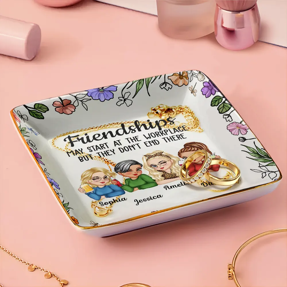 Colleagues Friendships May Start At The Workplace - Personalized Ring Dish - Image 3
