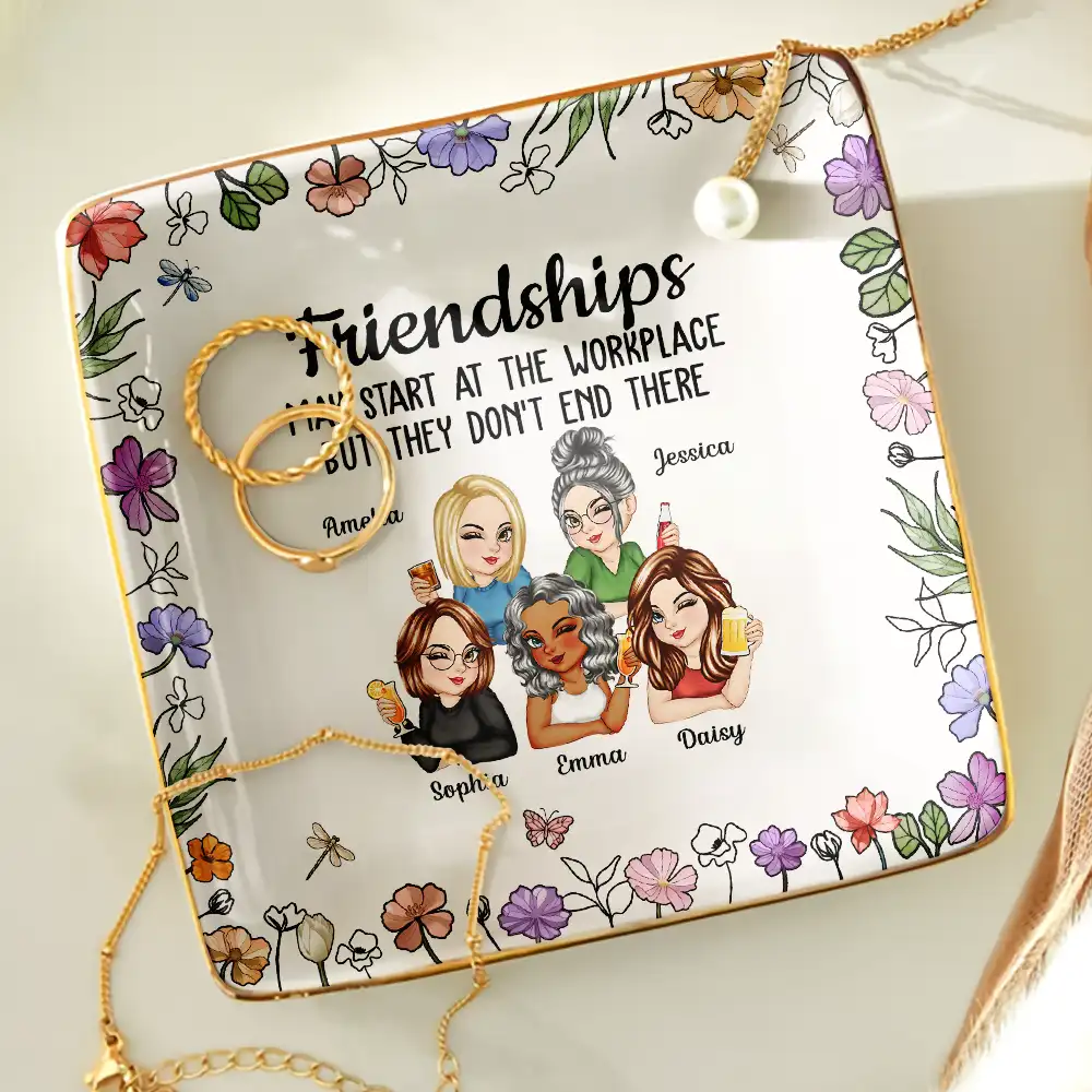 Colleagues Friendships May Start At The Workplace - Personalized Ring Dish - Image 4