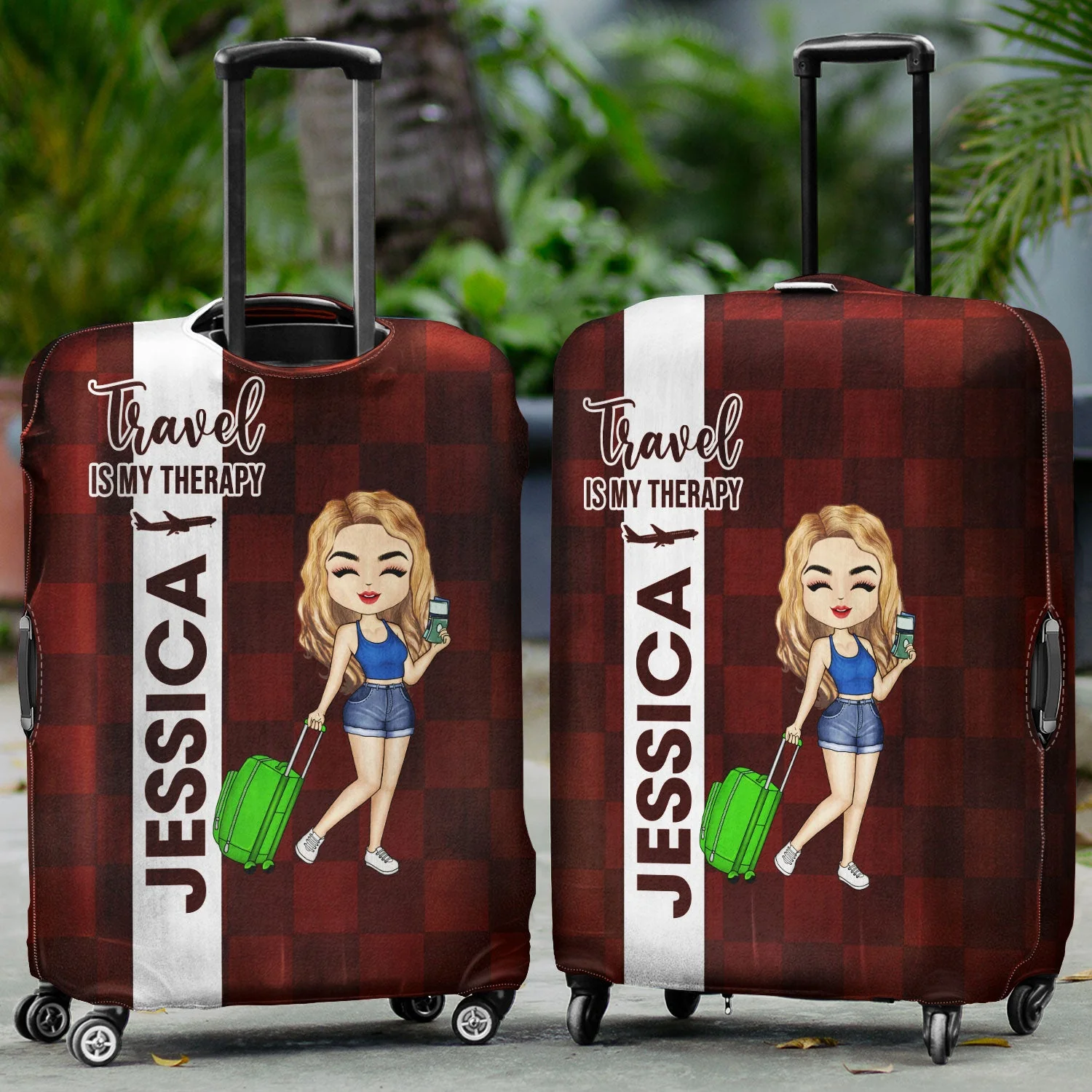 Collect Moments Not Things - Gift For Traveling Lovers, Travelers, Him, Her - Personalized Luggage Cover - Image 2