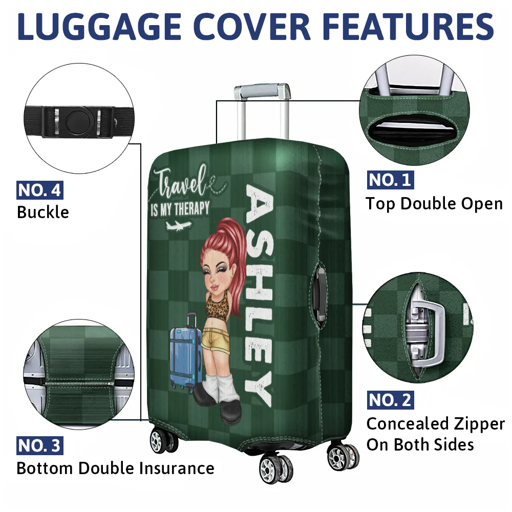 Collect Moments Not Things Travel Lover Y2K - Personalized Luggage Cover - Image 4