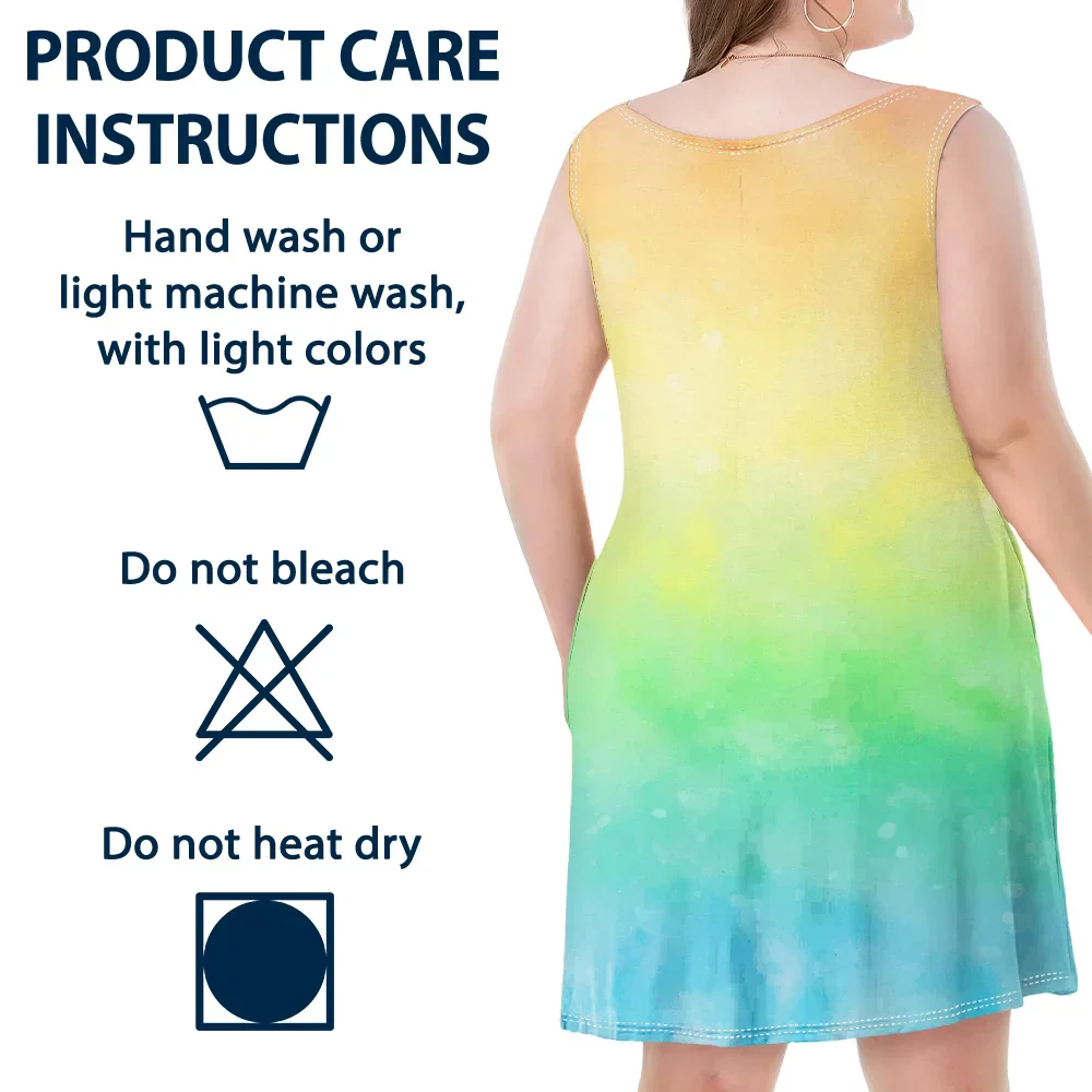 Colorful Flower Heart Grandma - Personalized Sleeveless Tank Dress - Image 6