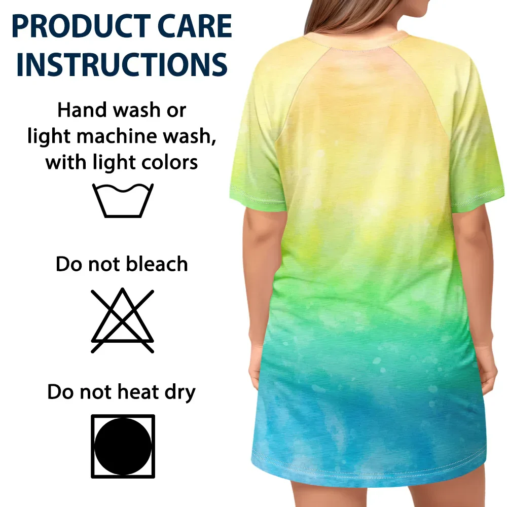 Colorful Flower Heart Grandma - Personalized Women's Sleep Tee - Image 5