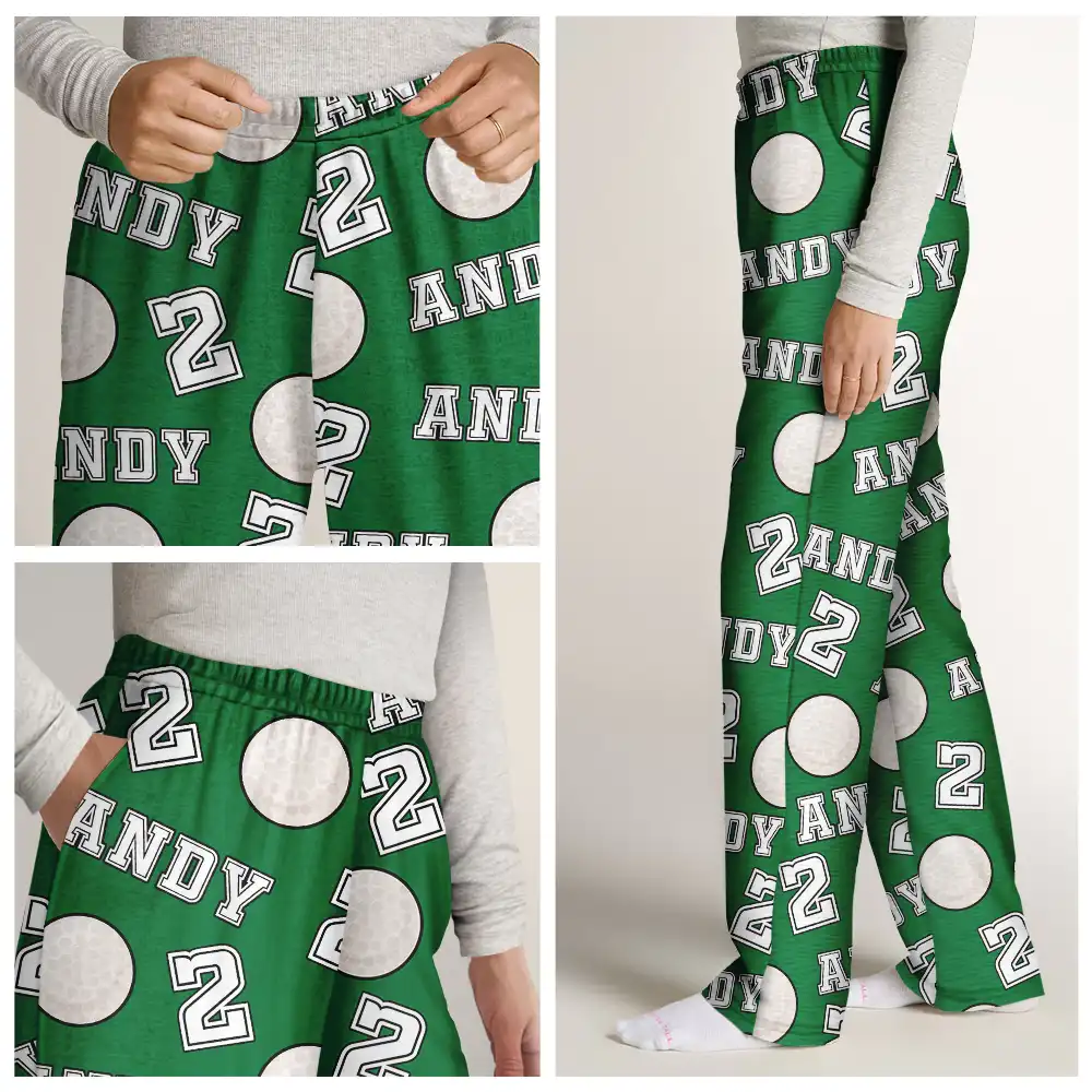 Colorful Sports Pattern Baseball Volleyball Basketball - Personalized Pajama Pants - Image 7
