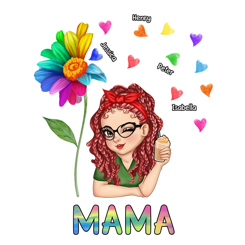 Colorful Sunflowers Grandma - Personalized Decor Decal - Image 2