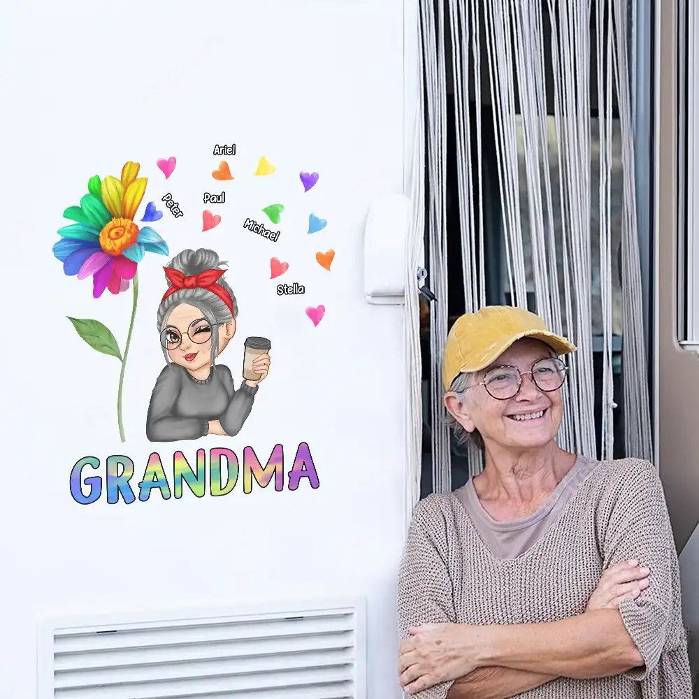 Colorful Sunflowers Grandma - Personalized Decor Decal - Image 5