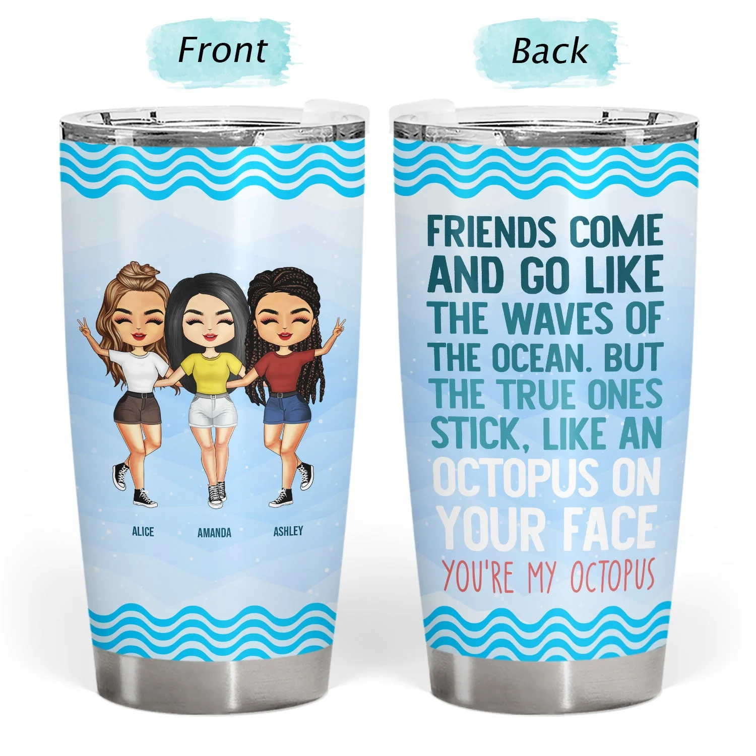 Come And Go Like The Wave - Gift For Besties, BFF - Personalized Custom Tumbler - Image 3