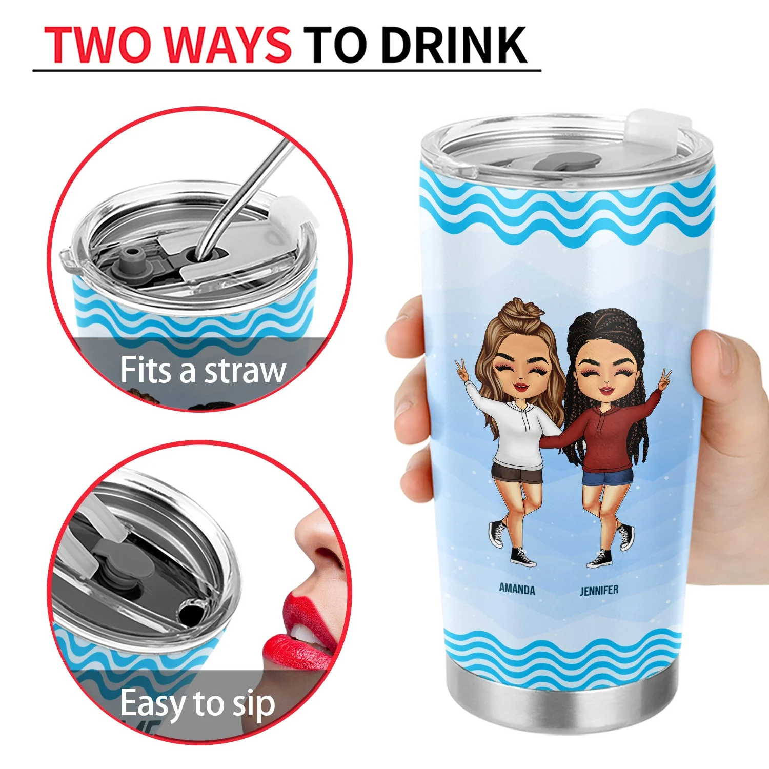 Come And Go Like The Wave - Gift For Besties, BFF - Personalized Custom Tumbler - Image 4