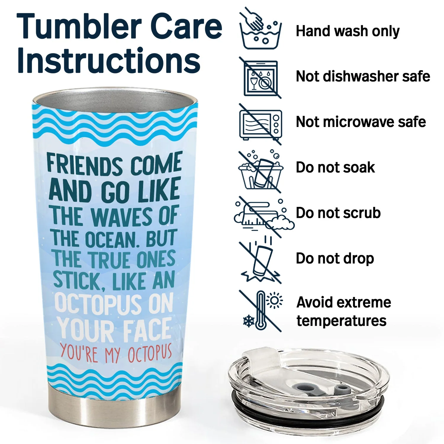Come And Go Like The Wave - Gift For Besties, BFF - Personalized Custom Tumbler - Image 5