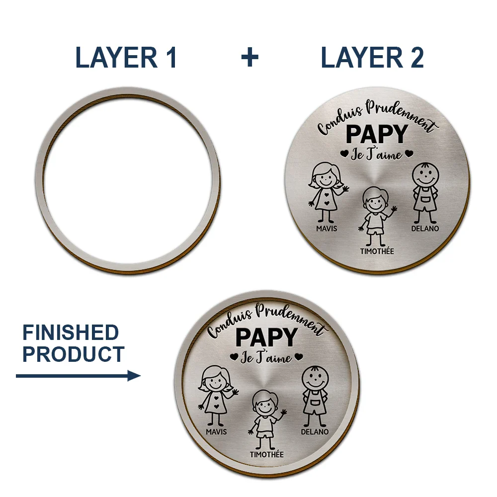 Conduis Prudemment Grand-Père Papa - Clip Para Parasol Del Coche De Forma Especial Personalizado - Image 5