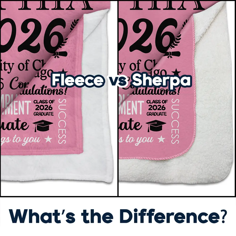 Congrats Grad You Did It - Personalized Fleece Blanket, Sherpa Blanket - Image 4