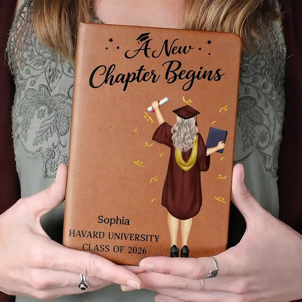 Congrats Grad You Did It - Personalized Leather Journal - Image 4