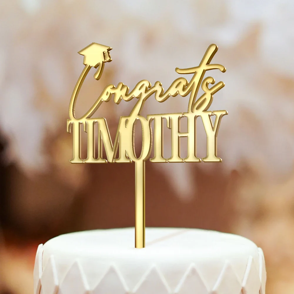 Congrats Graduation Name - Personalized Cake Topper - Image 4