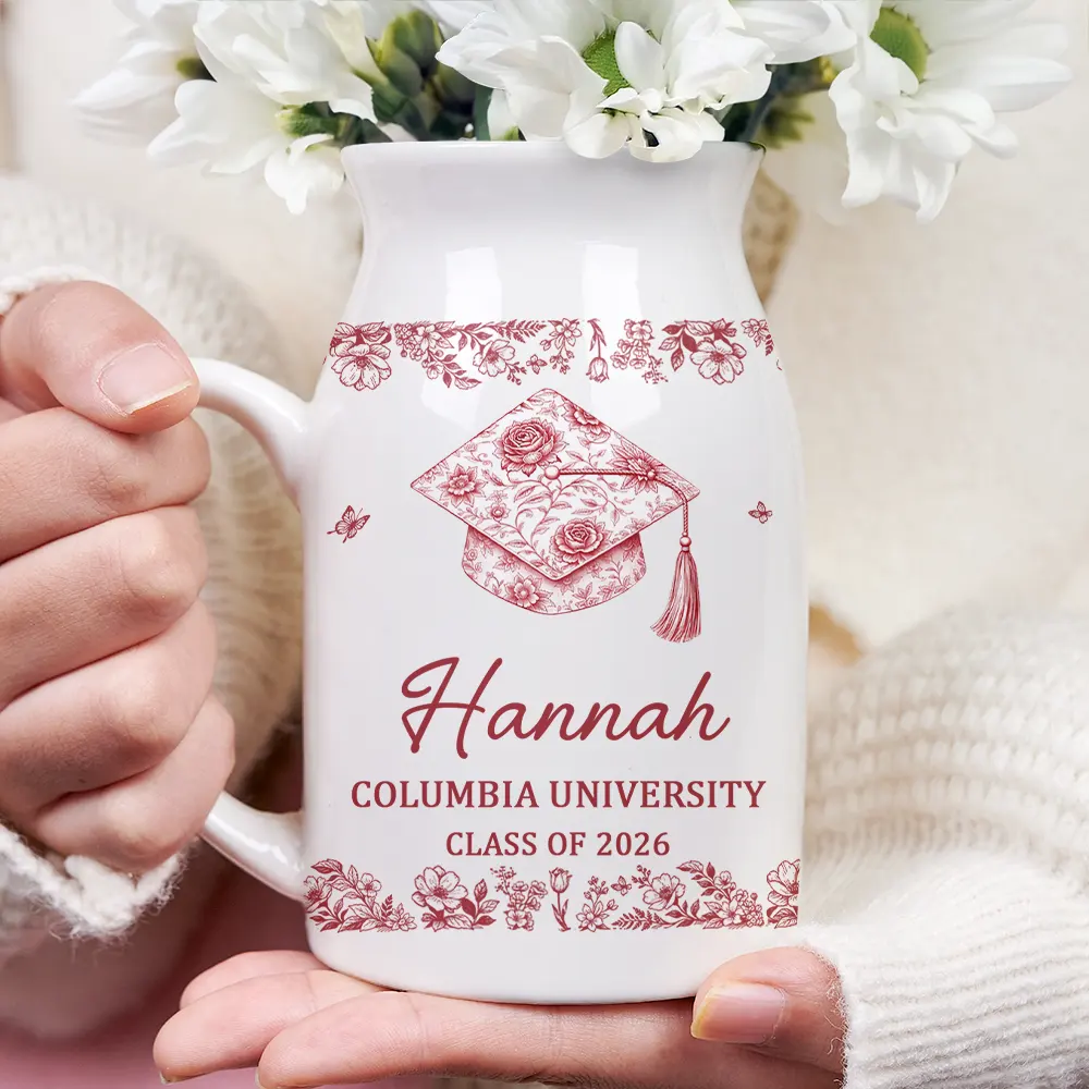 Congrats Graduation - Personalized Ceramic Flower Vase - Image 3