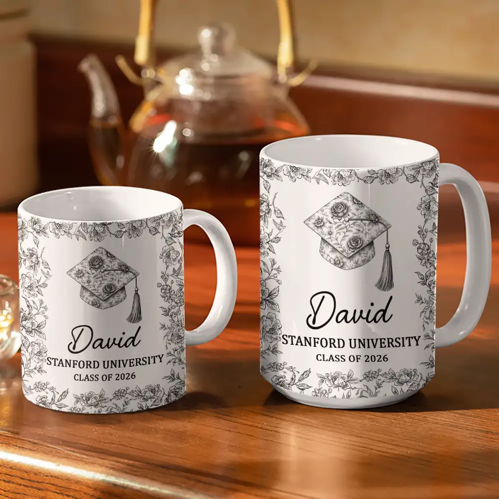 Congrats Graduation - Personalized White Edge-to-Edge Mug - Image 3