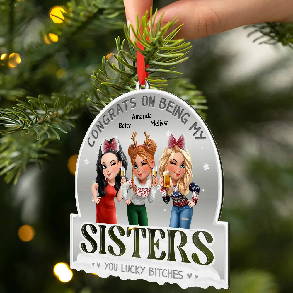 Congrats On Being My Bestie 3D Effect - Personalized Metal Ornament - Image 2
