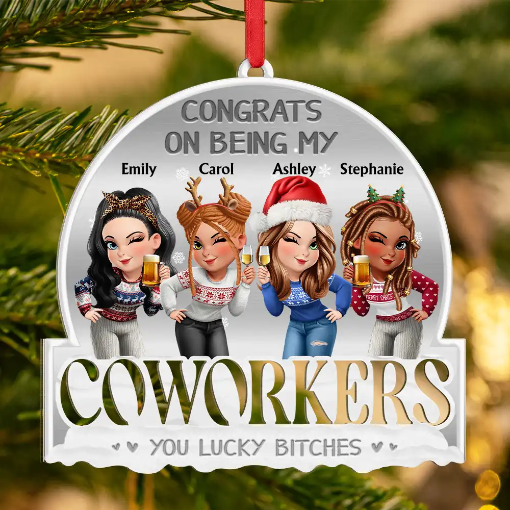 Congrats On Being My Bestie 3D Effect - Personalized Metal Ornament - Image 3
