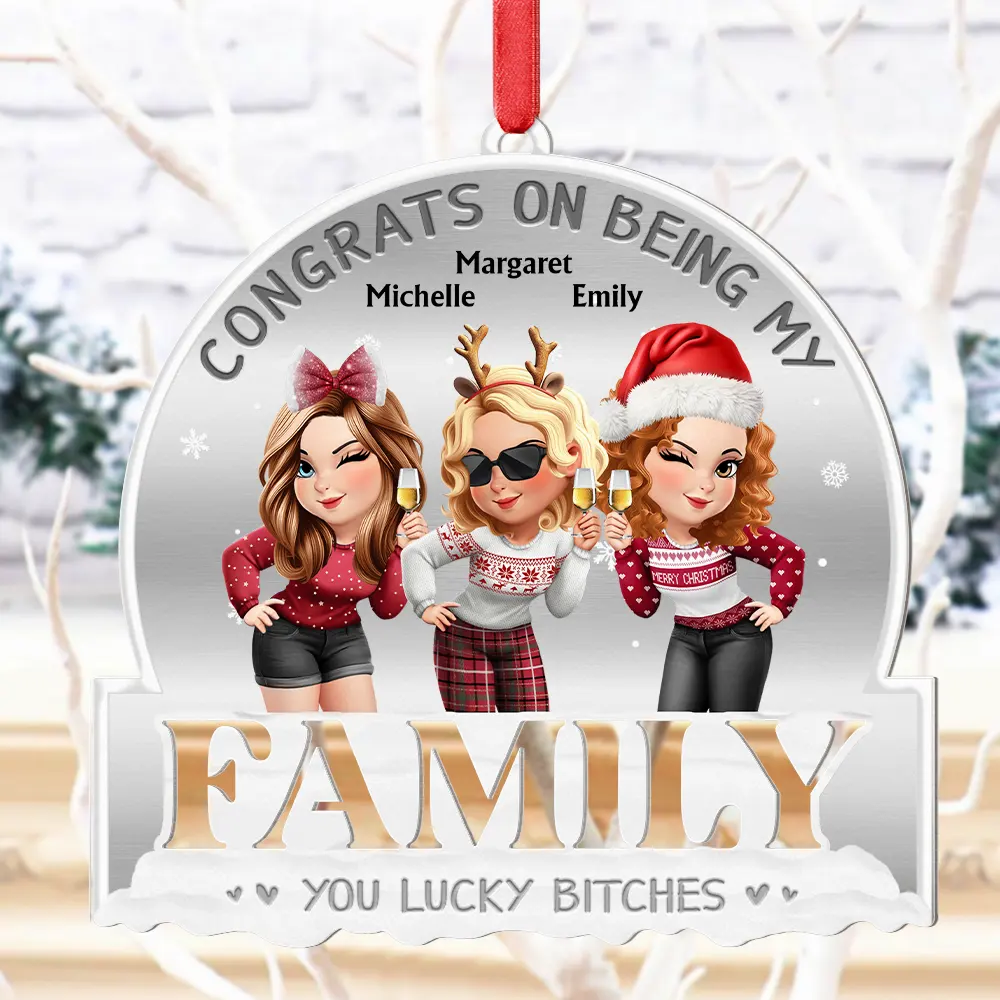 Congrats On Being My Bestie 3D Effect - Personalized Metal Ornament - Image 4