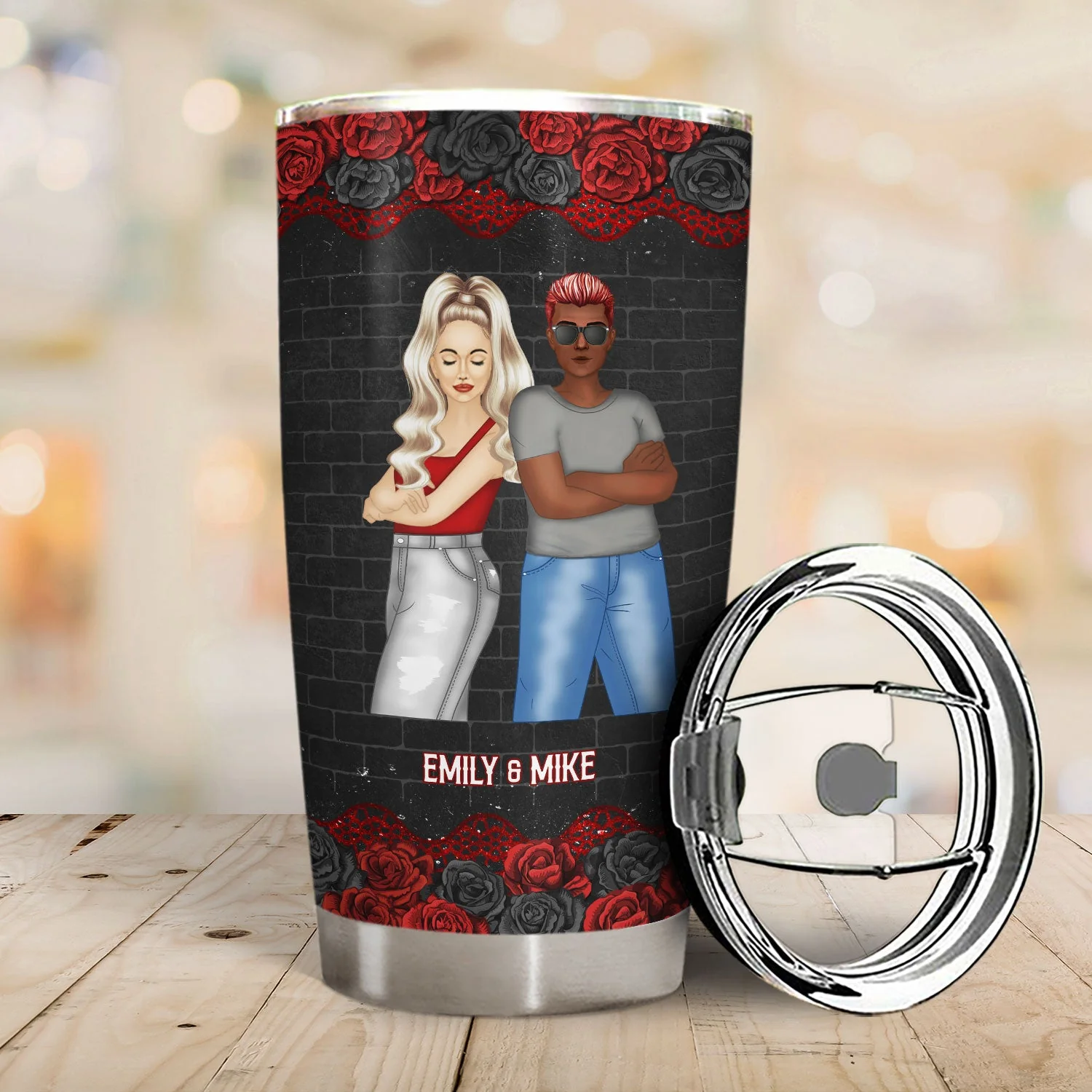 Congrats On Being My Bestie Black Rose - Gift For Bestie - Personalized Tumbler - Image 2