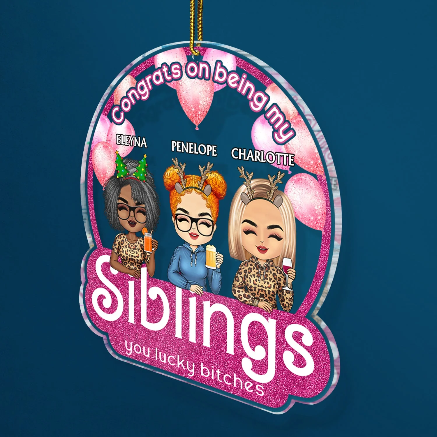 Congrats On Being My Bestie Chibi - Christmas Gifts For Besties, Friends - Personalized Custom Shaped Acrylic Ornament - Image 2