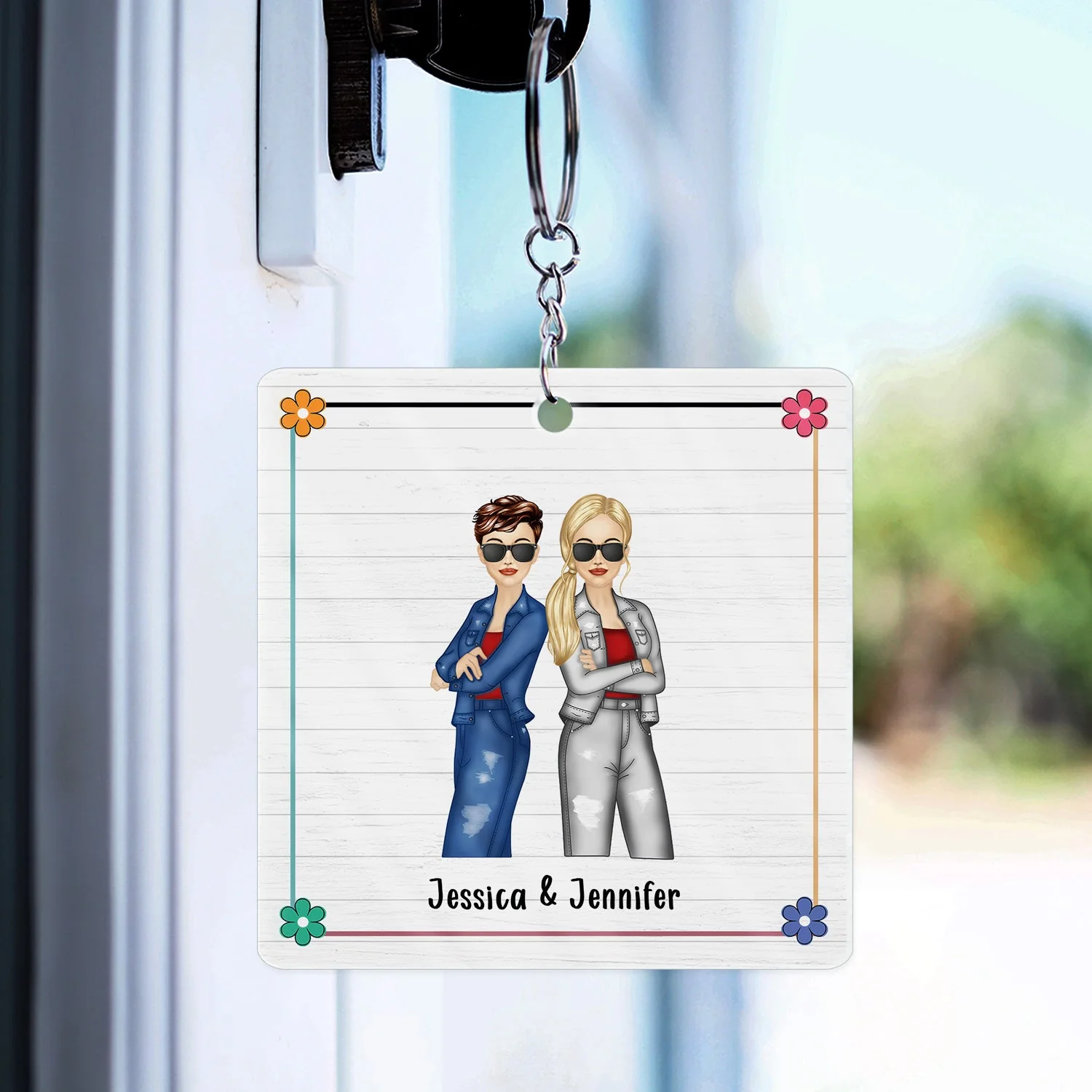 Congrats On Being My Bestie - Gift For Bestie - Personalized Acrylic Keychain - Image 3