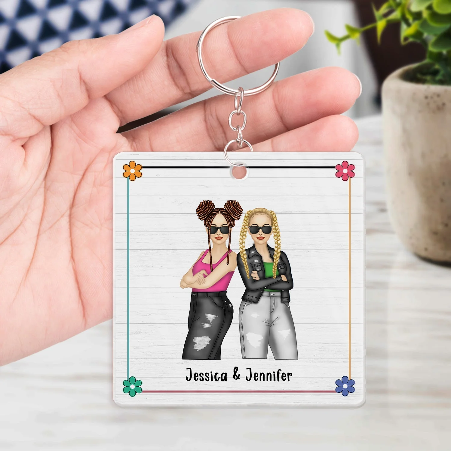 Congrats On Being My Bestie - Gift For Bestie - Personalized Acrylic Keychain - Image 4
