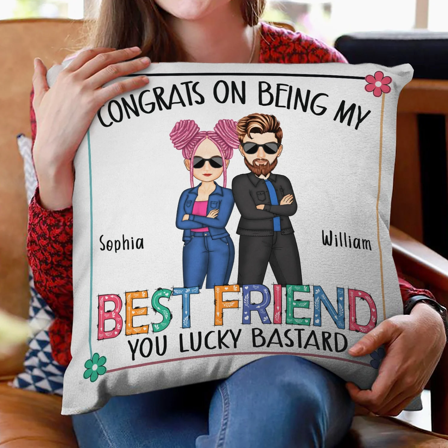 Congrats On Being My Bestie - Gift For Bestie - Personalized Pillow - Image 2