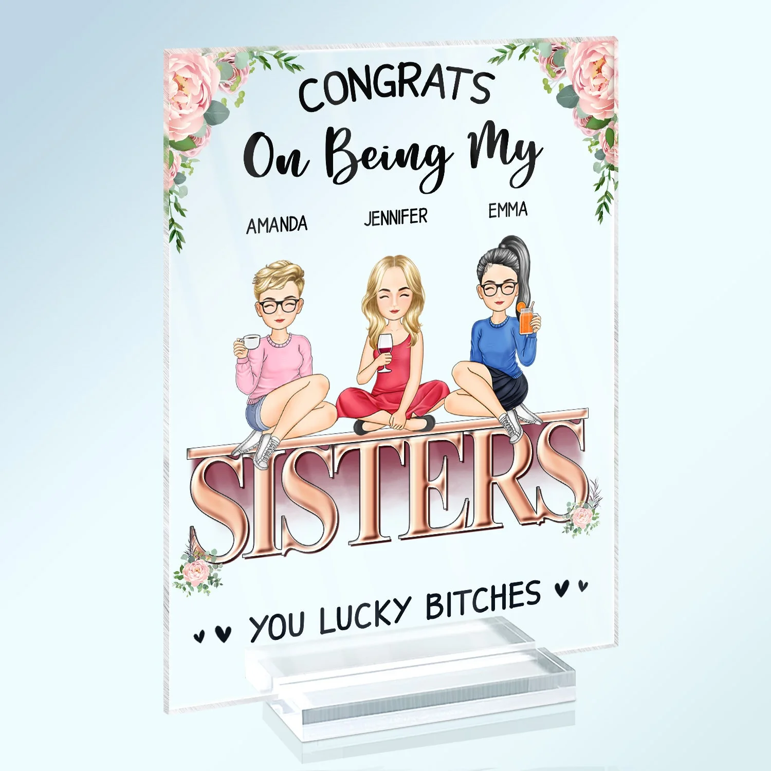 Congrats On Being My Besties - Gift For Besite - Personalized Vertical Rectangle Acrylic Plaque - Image 2