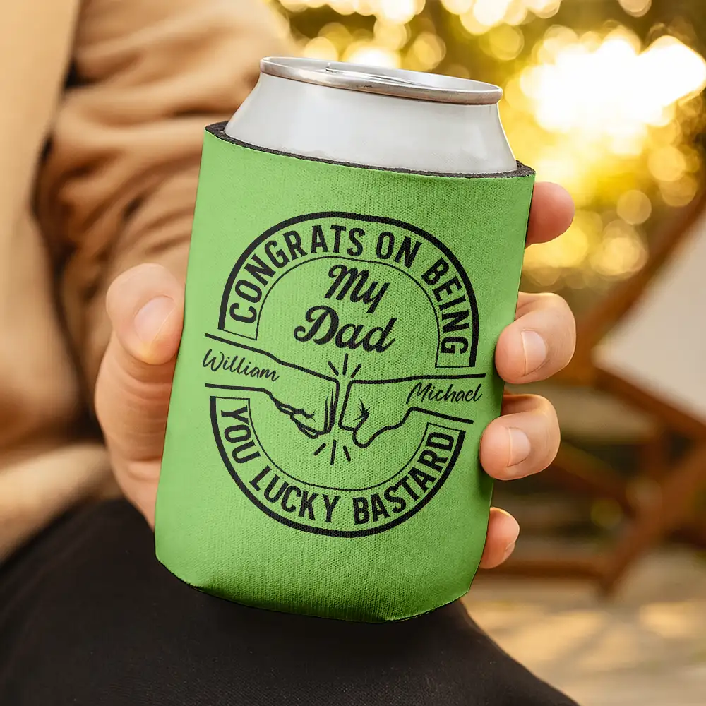 Congrats On Being My Brother Dad Grandpa - Personalized Can Cooler Sleeve - Image 3