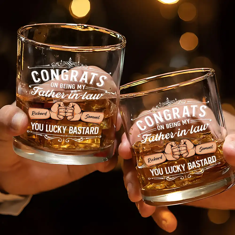 Congrats On Being My Brother You Lucky Man Hand Punch - Personalized Whiskey Glass - Image 3