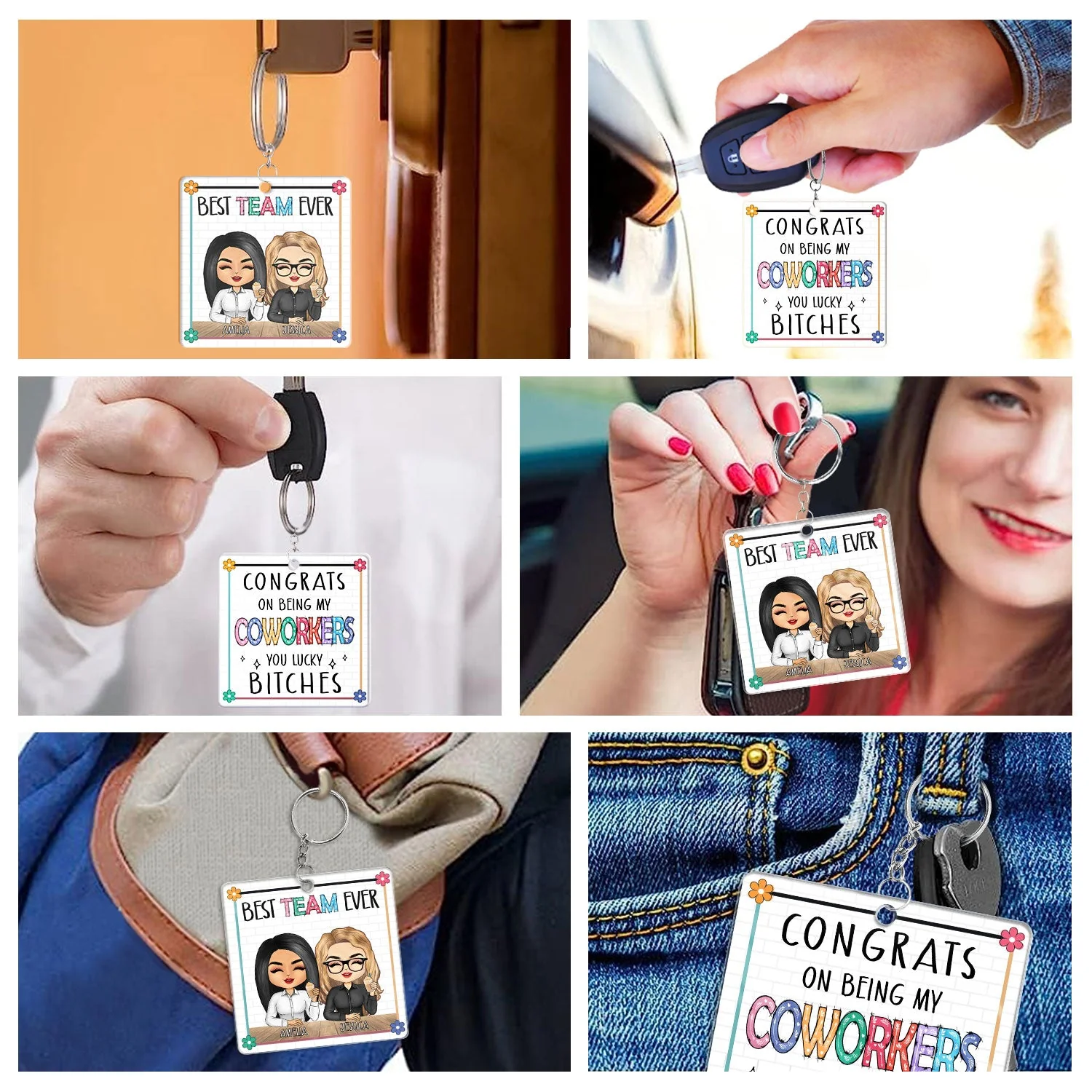 Congrats On Being My Coworker - Gift For Colleagues - Personalized Acrylic Keychain - Image 6