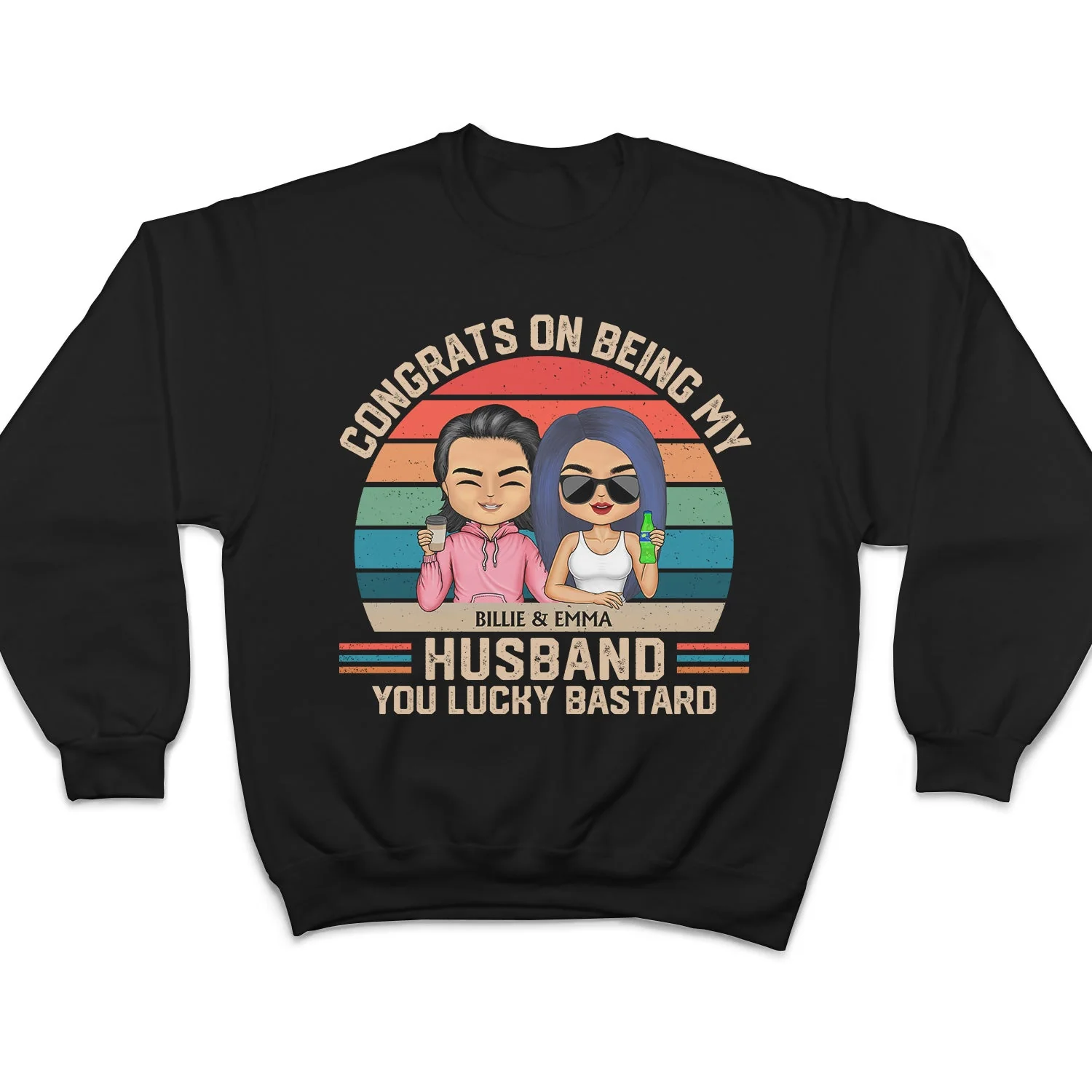 Congrats On Being My Husband - Anniversary, Vacation, Funny Gift For Couples, Family - Personalized Custom T Shirt - Image 5