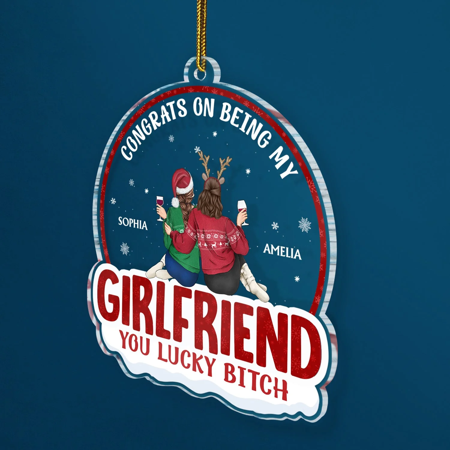 Congrats On Being My Husband Backside - Anniversary, Christmas Gift For Couples, Husband, Wife - Personalized Custom Shaped Acrylic Ornament - Image 2