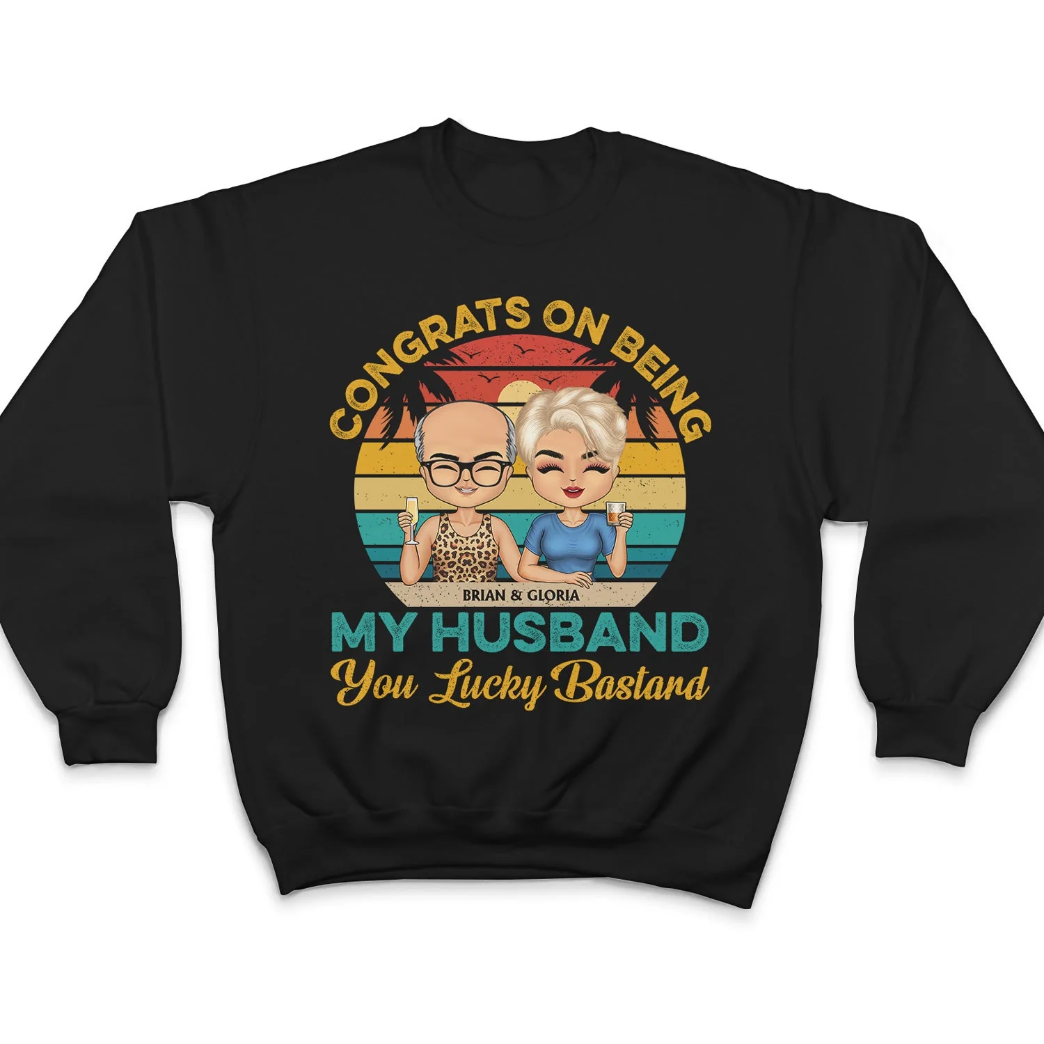 Congrats On Being My Husband Chibi - Anniversary, Vacation, Funny Gift For Couples, Family - Personalized Custom T Shirt - Image 5