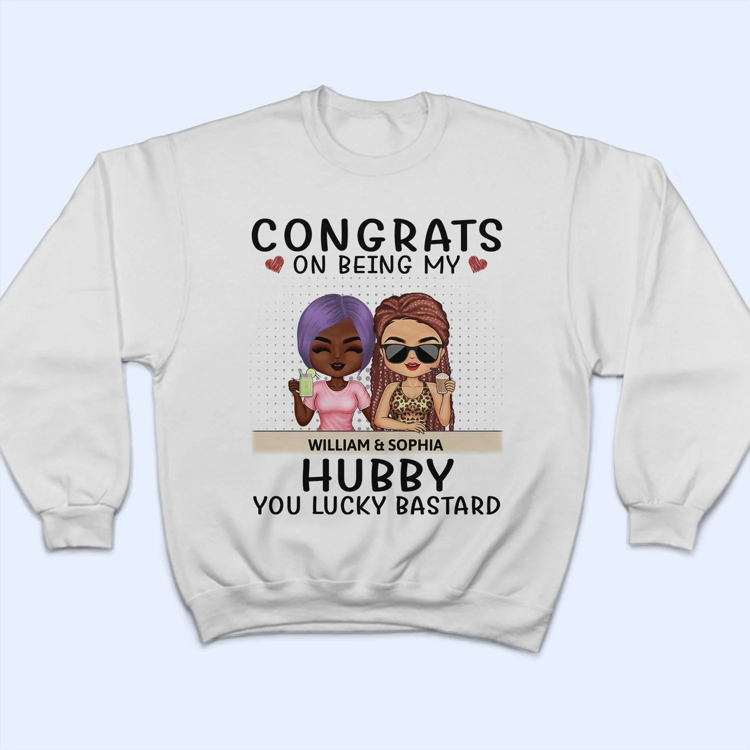 Congrats On Being My Husband Chibi - Anniversary, Vacation, Funny Gift For Couples, Family - Personalized T Shirt - Image 5