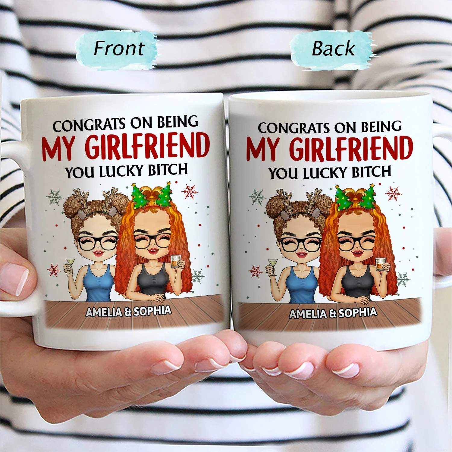 Congrats On Being My Husband Chibi - Christmas Gift For Couples, Family - Personalized Mug - Image 2