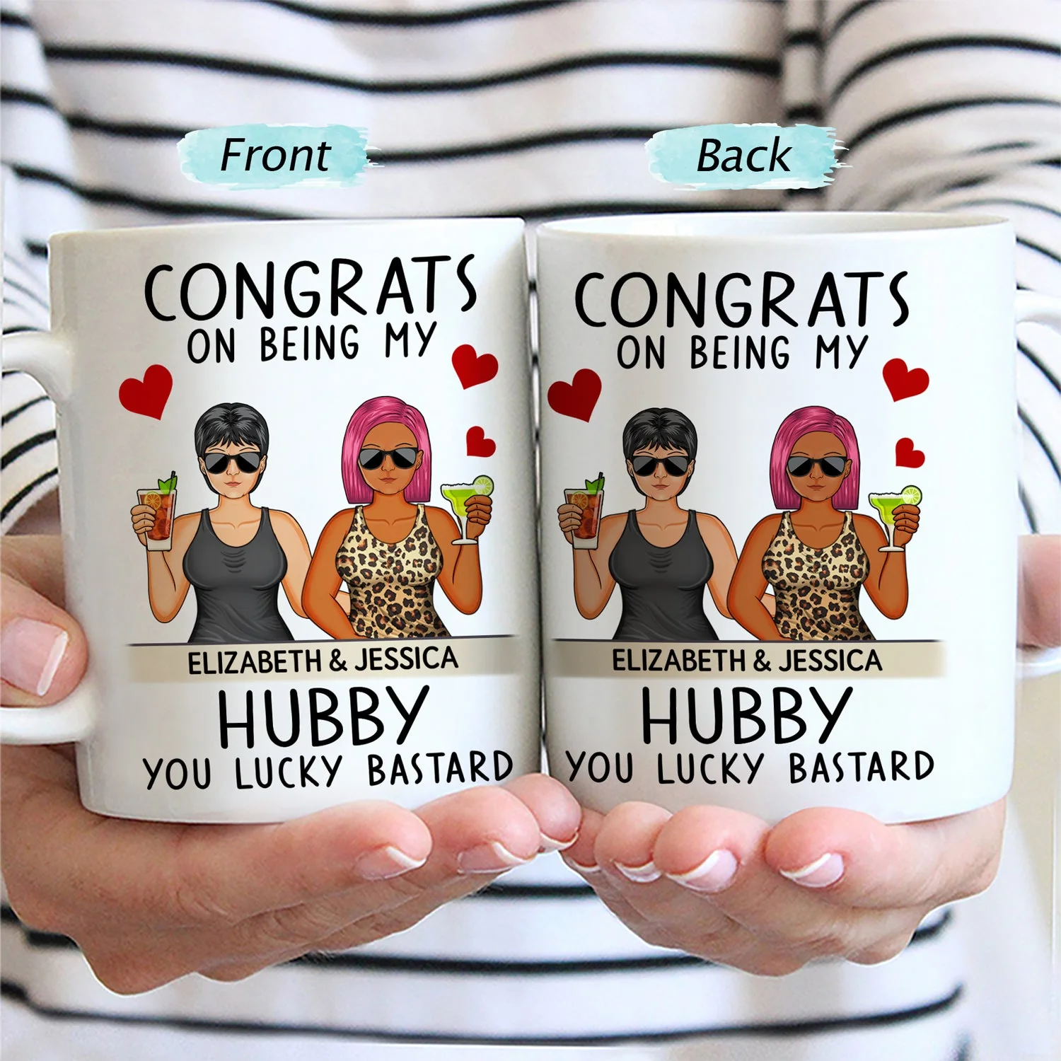 Congrats On Being My Husband Family - Anniversary, Vacation, Funny Gift For Couples - Personalized Mug - Image 2
