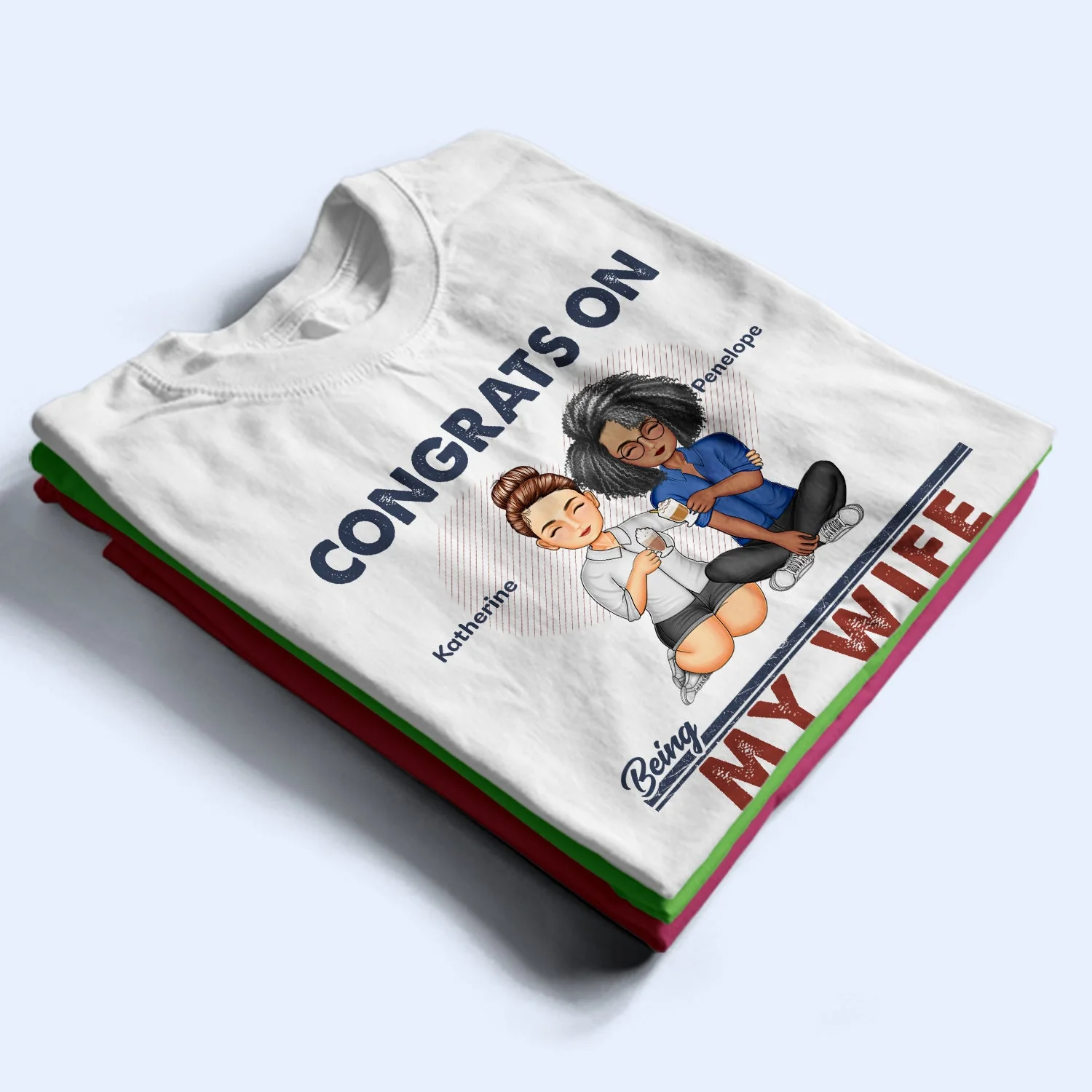 Congrats On Being My Husband - Loving Gift For Couples - Personalized Custom T Shirt - Image 2