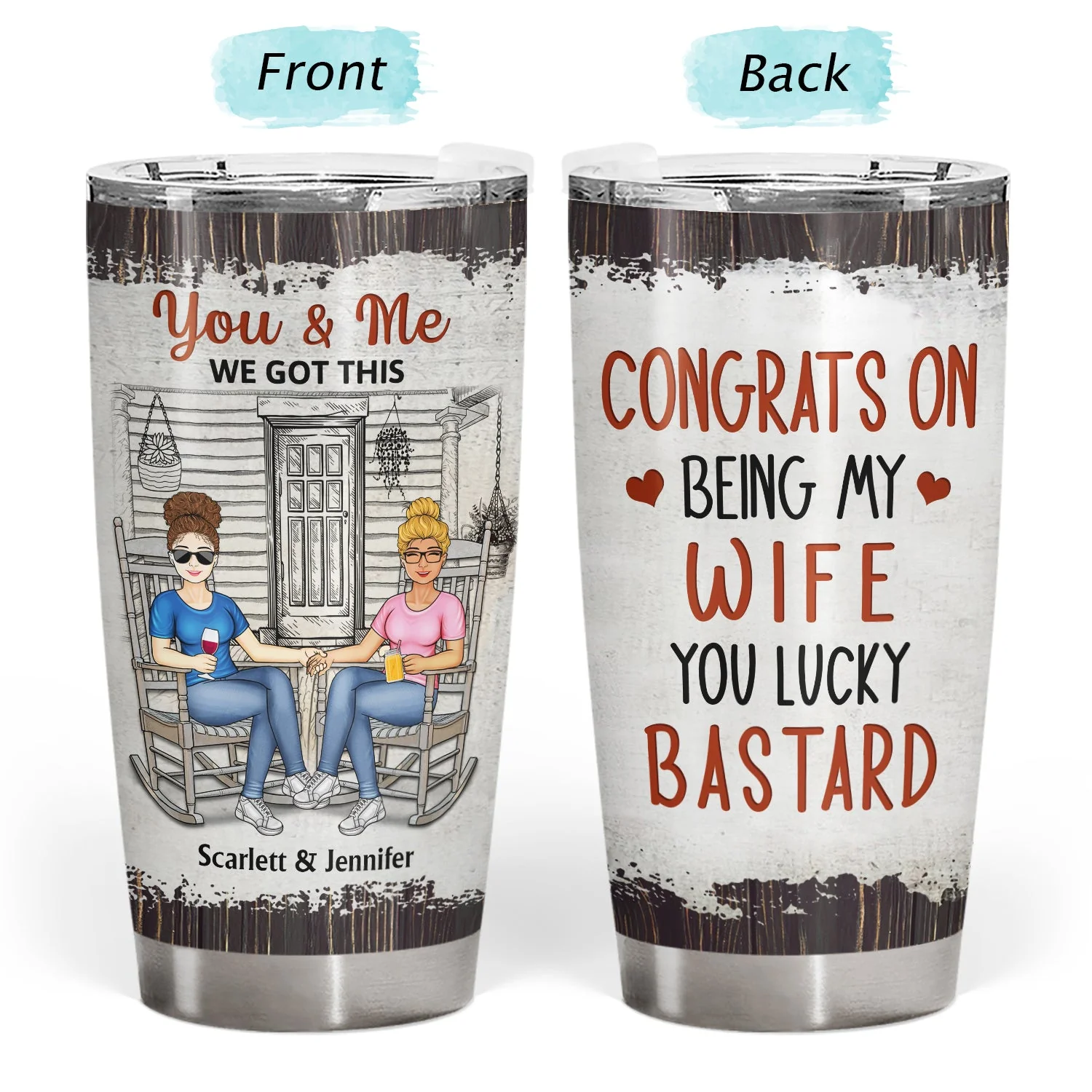 Congrats On Being My Husband - Loving Gift For Couples - Personalized Custom Tumbler - Image 3