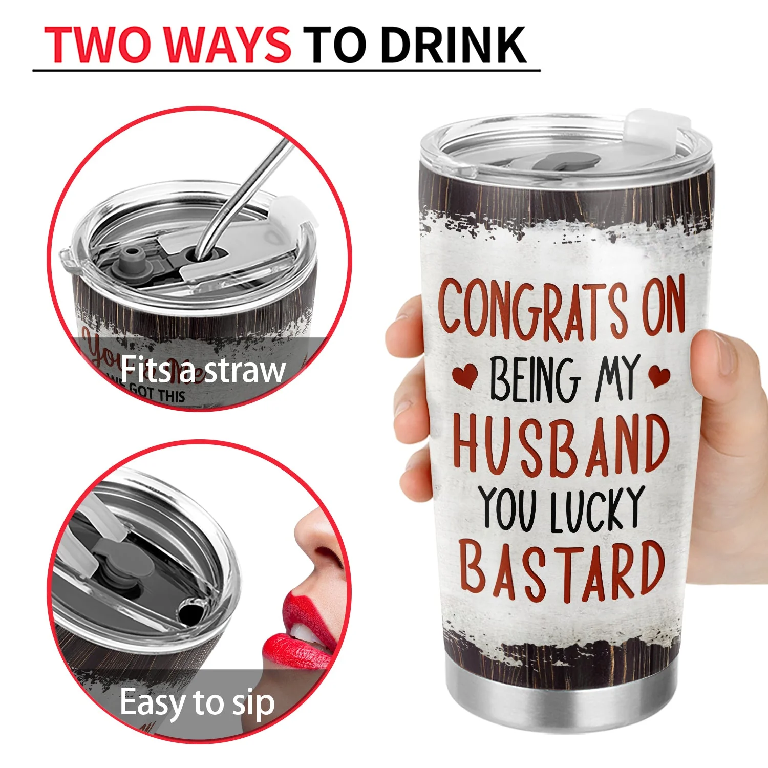 Congrats On Being My Husband - Loving Gift For Couples - Personalized Custom Tumbler - Image 4