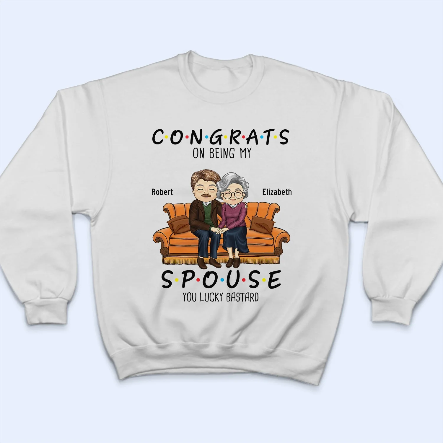 Congrats On Being My Husband You Lucky - Birthday, Anniversary Gift For Spouse, Lover, Husband, Wife, Boyfriend, Girlfriend, Couple - Personalized Custom T Shirt - Image 5