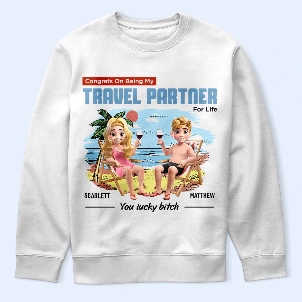 Congrats On Being My Travel Partner For Life - Personalized T Shirt - Image 5