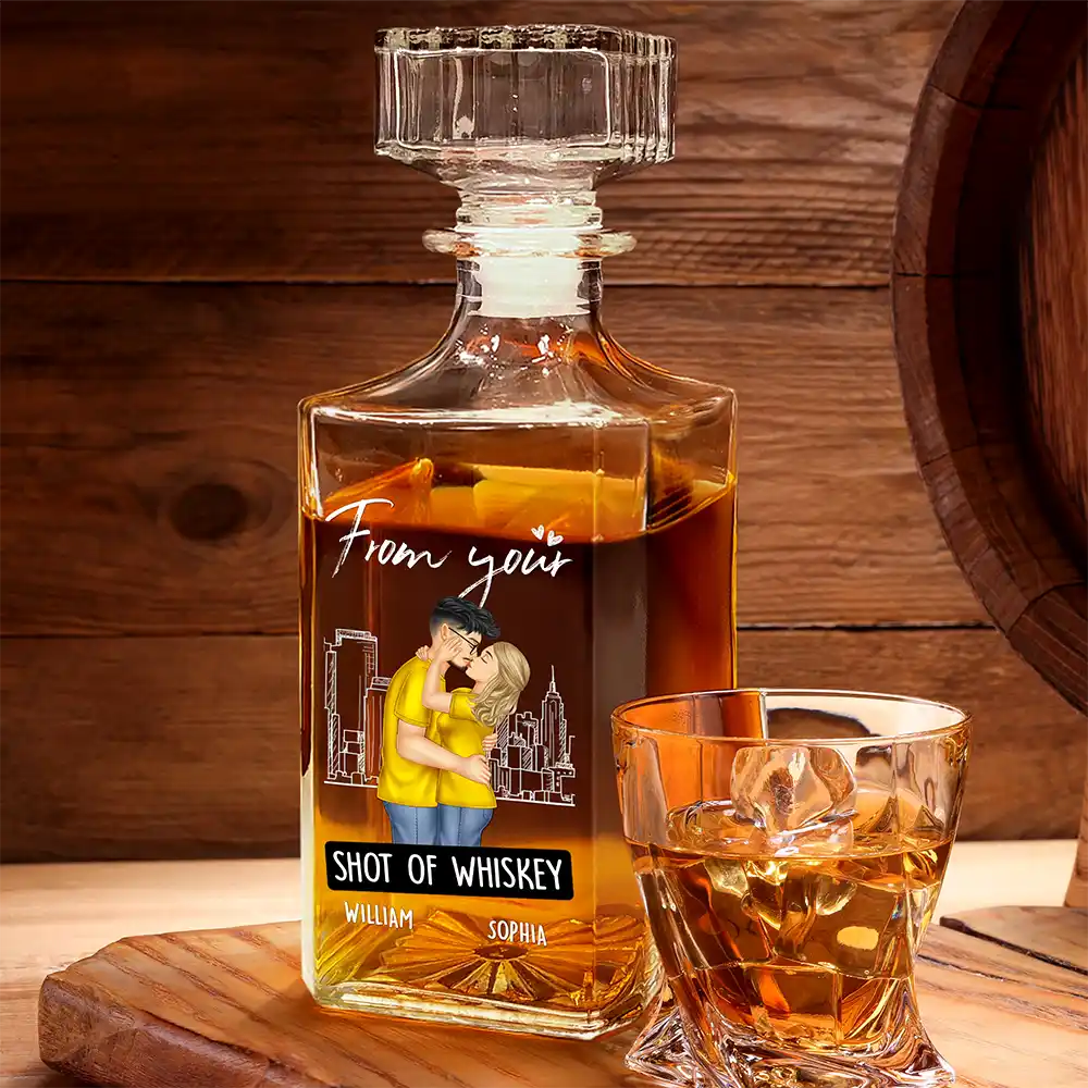 Congrats On Being - Personalized Square Whiskey Bottle - Image 2